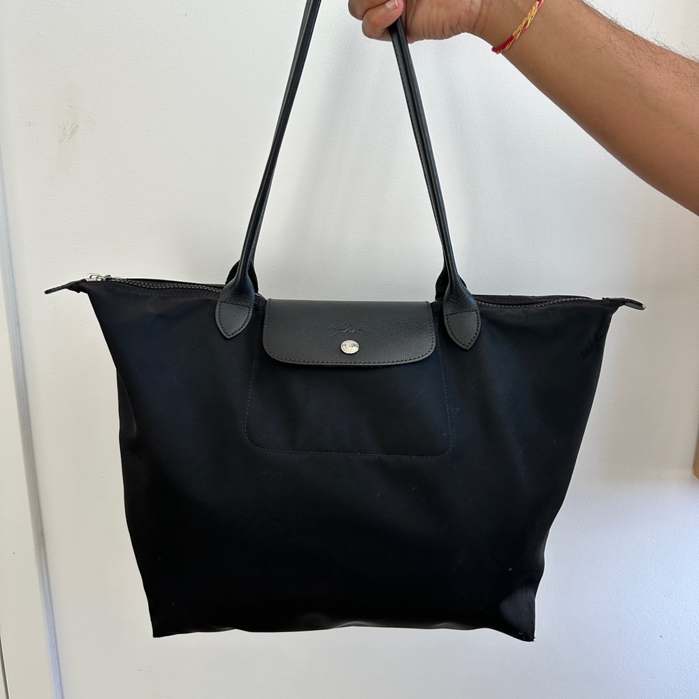 Longchamp Le Pliage Black Large Nylon Tote Bag